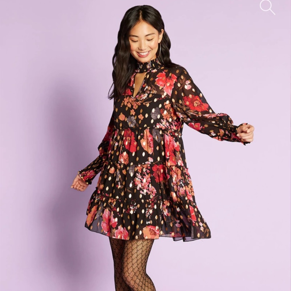 Forever Unique Floral Babydoll Dress, US 8 / UK 12